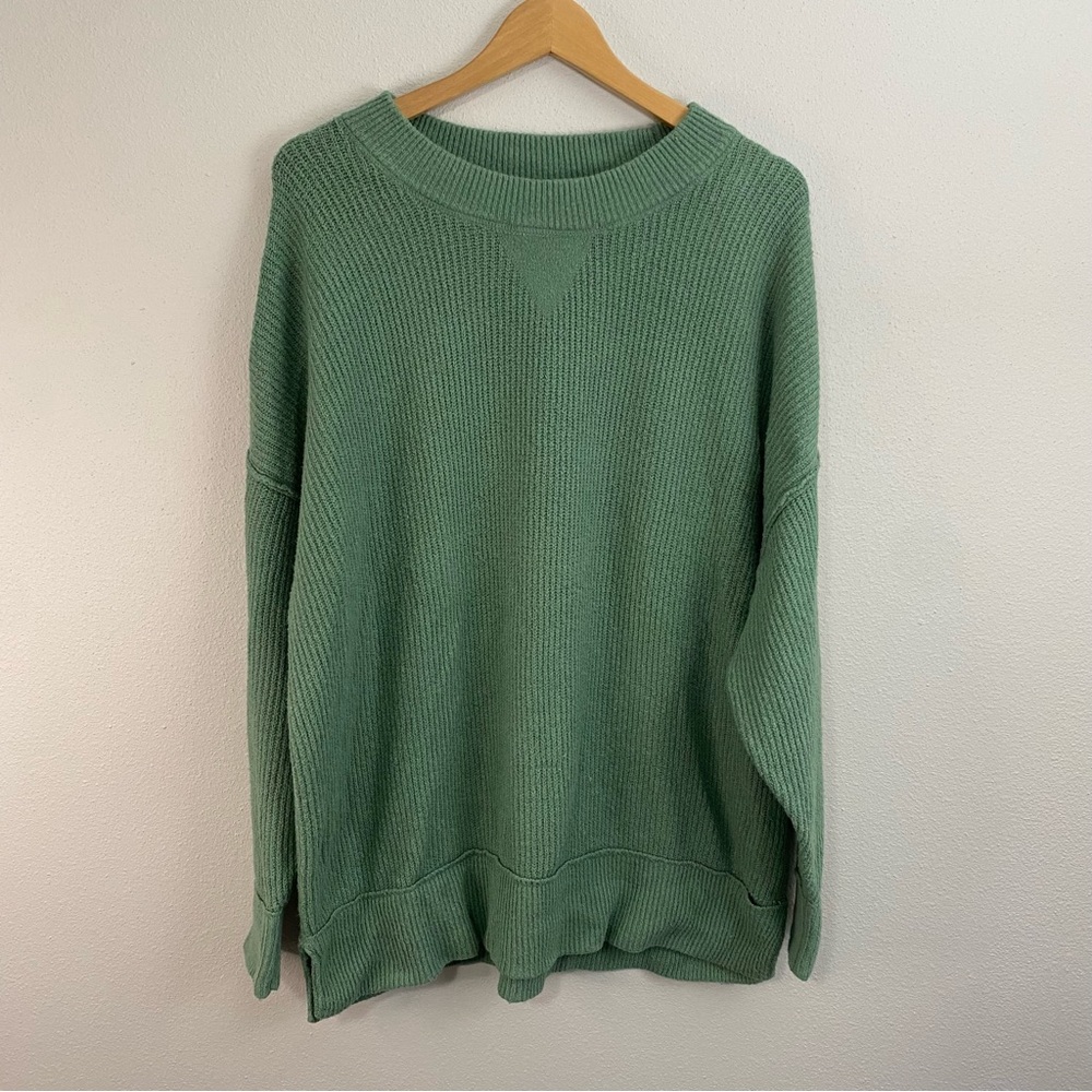 Aerie Oversized Crewneck Sweater Green Women’s Medium